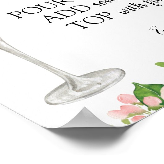 Citrus Bubbly Bar Drink Sign Poster (Ecke)