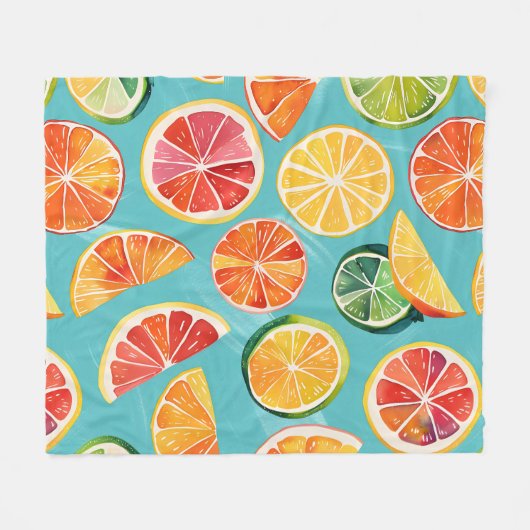 Citrus Burst Fleecedecke (Vorderseite (Horizontal))