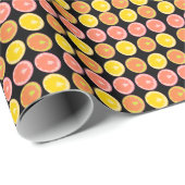 Citrus Candy Lemon Frucht Muster Geburtstag Geschenkpapier (Rolleneckpunkt)