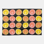 Citrus Candy Lemon Muster Black Geschirrtuch (Horizontal)