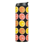 Citrus Candy Lemon Muster Black Thermosbecher (Nach links gedreht)