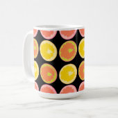 Citrus Candy Lemon Muster Schwarze Küche Kaffeetasse (Vorderseite Links)