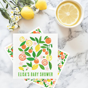 Citrus Celebration Custom BABY SHOWER Lemon Orange Serviette