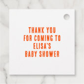 Citrus Celebration Custom BABY SHOWER Vielen Dank Geschenkanhänger (Rückseite)