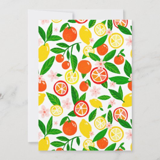 Citrus Celebration CUSTOM Bold Summer BABY SHOWER Einladung (Rückseite)