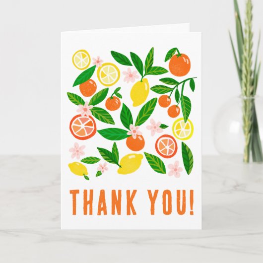 Citrus Celebration Custom Colorful Bold Dankeskarte (Vorderseite)