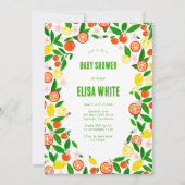 Citrus Celebration CUSTOM QR Code BABY SHOWER Einladung (Vorderseite)