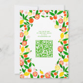 Citrus Celebration CUSTOM QR Code BABY SHOWER Einladung (Rückseite)