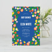 Citrus Celebration CUSTOM QR Code BABY SHOWER Einladung (Stehend Vorderseite)