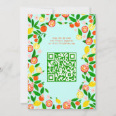 Citrus Celebration CUSTOM QR Summer BRIDAL SHOWER Einladung (Rückseite)