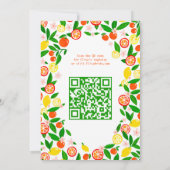 Citrus Celebration CUSTOM QR Summer BRIDAL SHOWER Einladung (Rückseite)