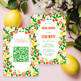 Citrus Celebration CUSTOM QR Summer BRIDAL SHOWER Einladung