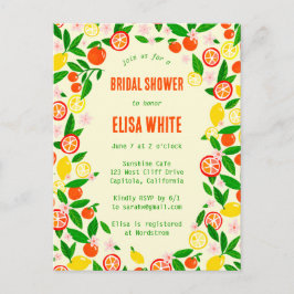 Citrus Celebration CUSTOM Summer BRIDAL SHOWER Einladungspostkarte