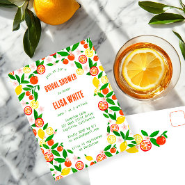 Citrus Celebration CUSTOM Summer BRIDAL SHOWER Einladungspostkarte