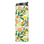 Citrus Celebration Lemon Muster CUSTOM Geschenk Thermosbecher (Nach links gedreht)
