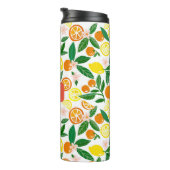 Citrus Celebration Lemon Muster CUSTOM Geschenk Thermosbecher (Nach rechts gedreht)