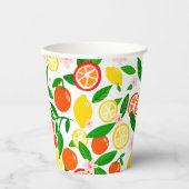 Citrus Celebration Lemons Oranges Bridal Shower  Pappbecher (Vorderseite)