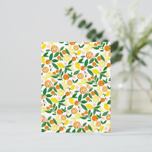 Citrus Celebration Lovely Lemons & Orange Bold Postkarte (Stehend Vorderseite)