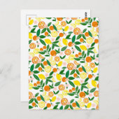 Citrus Celebration Lovely Lemons & Orange Bold Postkarte (Vorne/Hinten)