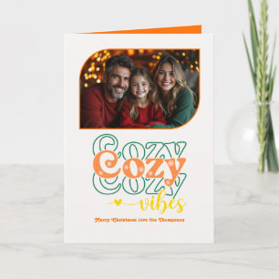 Citrus Cheer Cozy Vibes Retro Weihnachtsfest Foto Feiertagskarte