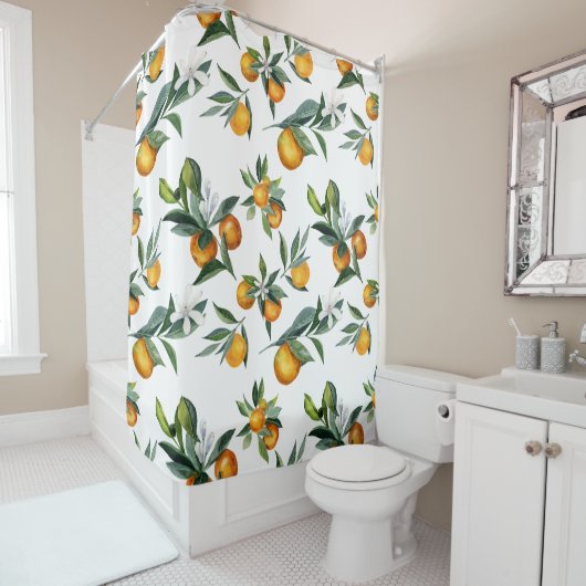 Citrus Chic Aquarell Print Duschvorhang (Beispiel)