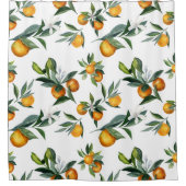 Citrus Chic Aquarell Print Duschvorhang (Vorderseite)
