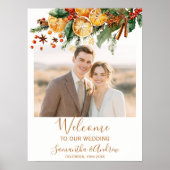Citrus Christmas winter wedding welcome Poster (Vorne)