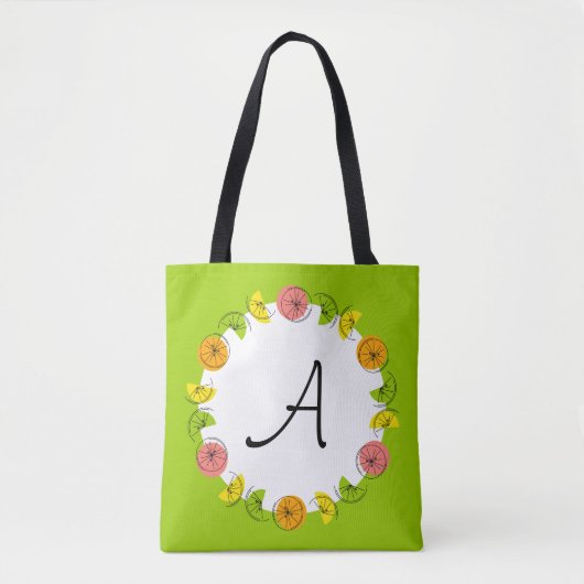 Citrus Circle Green Monogram überall in der Tasche (Vorderseite)