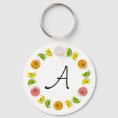 Citrus Circle Monogram aluminium double-sided Schlüsselanhänger (Vorderseite)
