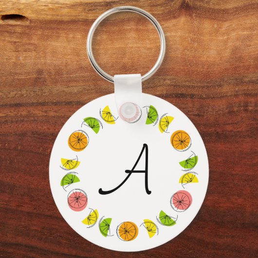 Citrus Circle Monogram aluminium double-sided Schlüsselanhänger (Rückseite)