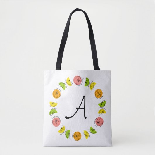 Citrus Circle Monogram beidseitig über die Tasche (Vorderseite)