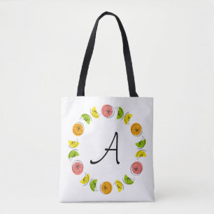 Citrus Circle Monogram rosa Rückseite Allover-Tasc Tasche