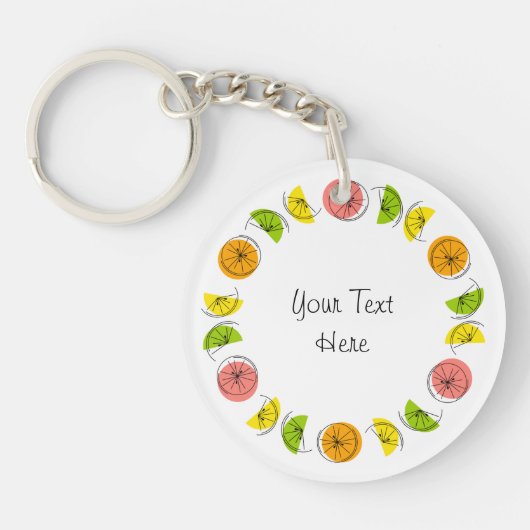 Citrus Circle Monogram Schlüsselanhänger beidseiti (Vorderseite)