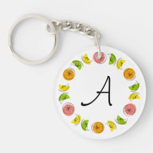 Citrus Circle Monogramm-Schlüsselanhänger doppels Schlüsselanhänger