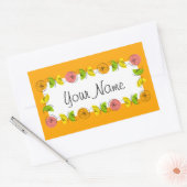 Citrus Circle Orange Name Aufkleber Rechteck (Umschlag)