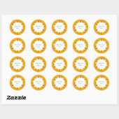 Citrus Circle Orange Text Aufkleber rund (Blatt)