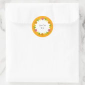 Citrus Circle Orange Text Aufkleber rund (Tasche)