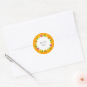 Citrus Circle Orange Text Aufkleber rund (Umschlag)