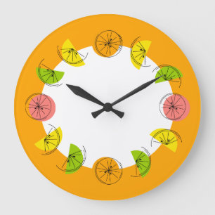 Citrus Circle Orange Uhr rund