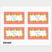 Citrus Circle Pink Name Aufkleber Rechteck (Blatt)