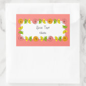 Citrus Circle Pink Name Aufkleber Rechteck (Tasche)