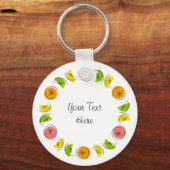 Citrus Circle Text Aluminium beidseitig Schlüsselanhänger (Rückseite)