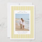 Citrus | Classic Pinstripe Photo Wedding Save The Date (Vorderseite)