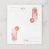Citrus Cocktail - wedding place cards Platzkarte (Außenseite Aufgefaltet)