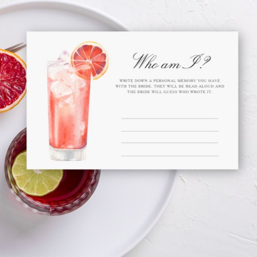 Citrus Cocktail - Who am I bridal shower game Briefpapier