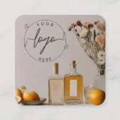 Citrus | Cocktails | Boho Blume Quadratische Visitenkarte (Vorderseite)