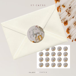 Citrus | Cocktails | Boho Blume Runder Aufkleber