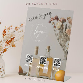 Citrus | Cocktails | QR-Code | Zahlungszeichen Sockelschild