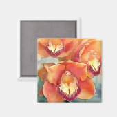 Citrus Colored Cymbidiums Magnet (Vorderseite/Rückseite)