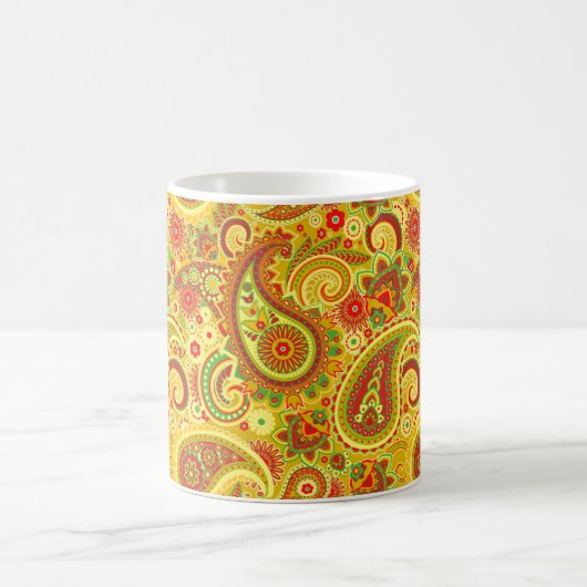 Citrus Colored Paisley Kaffeetasse (Mittel)